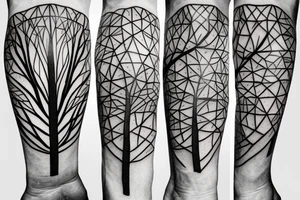 geometric tree tattoo idea