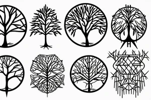 geometric tree tattoo idea