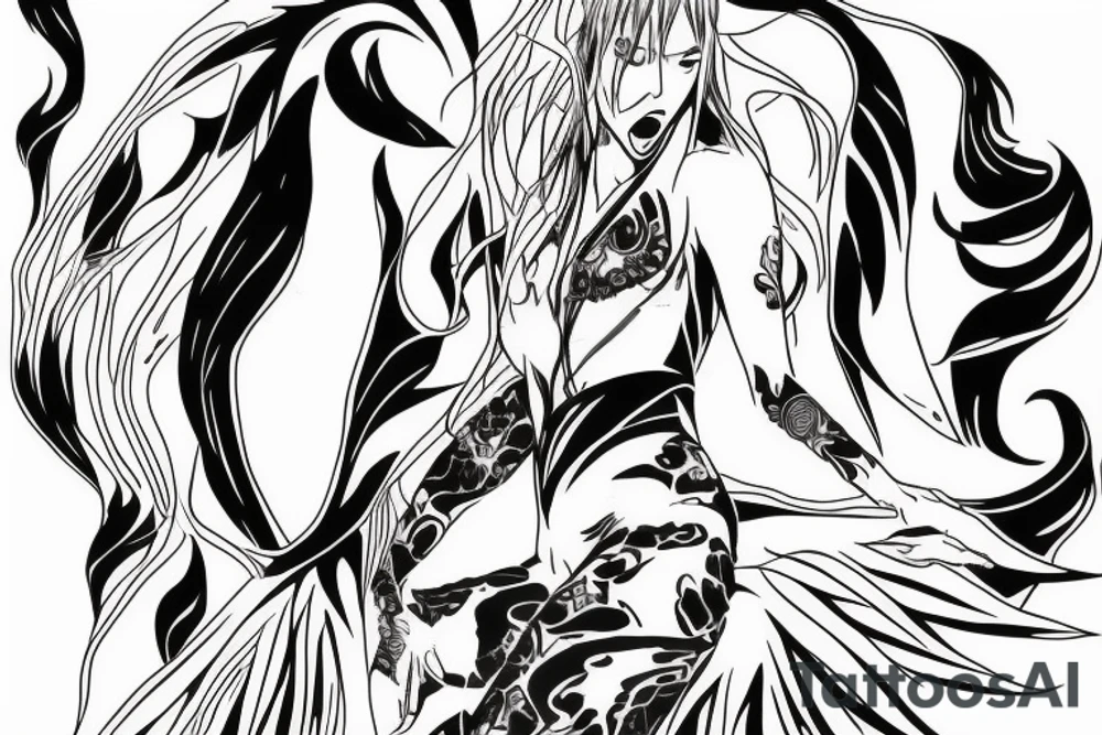 Ulqiorra from bleach with the number four tattoo idea