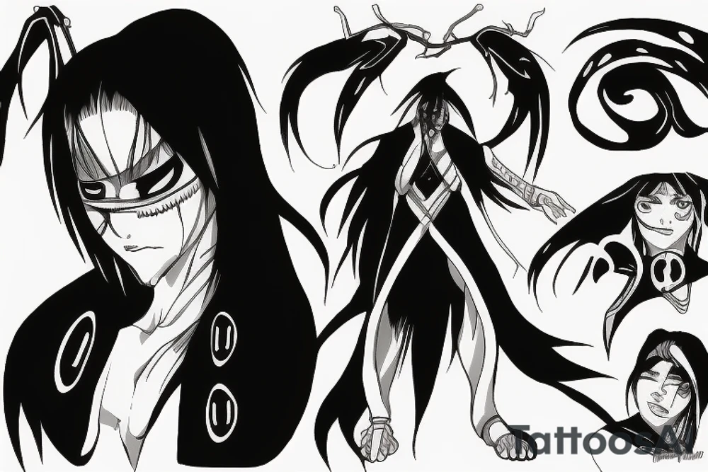 Ulqiorra from bleach with the number four tattoo idea