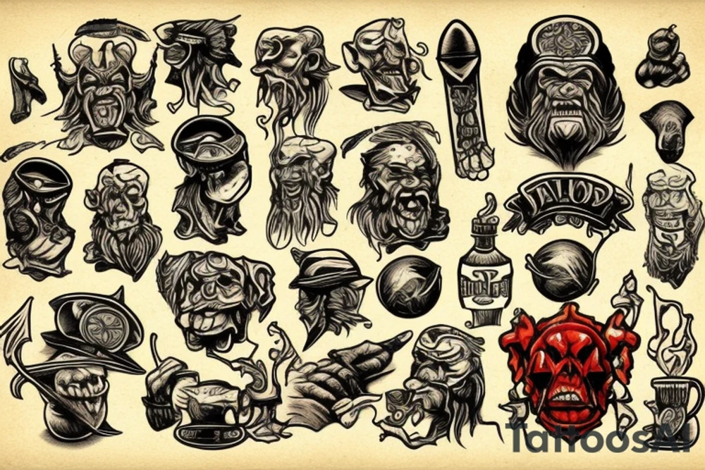 Orc blood bowl tattoo idea
