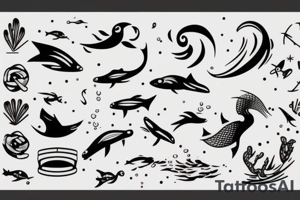 Man swimming tattoo idea
