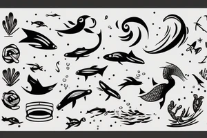 Man swimming tattoo idea