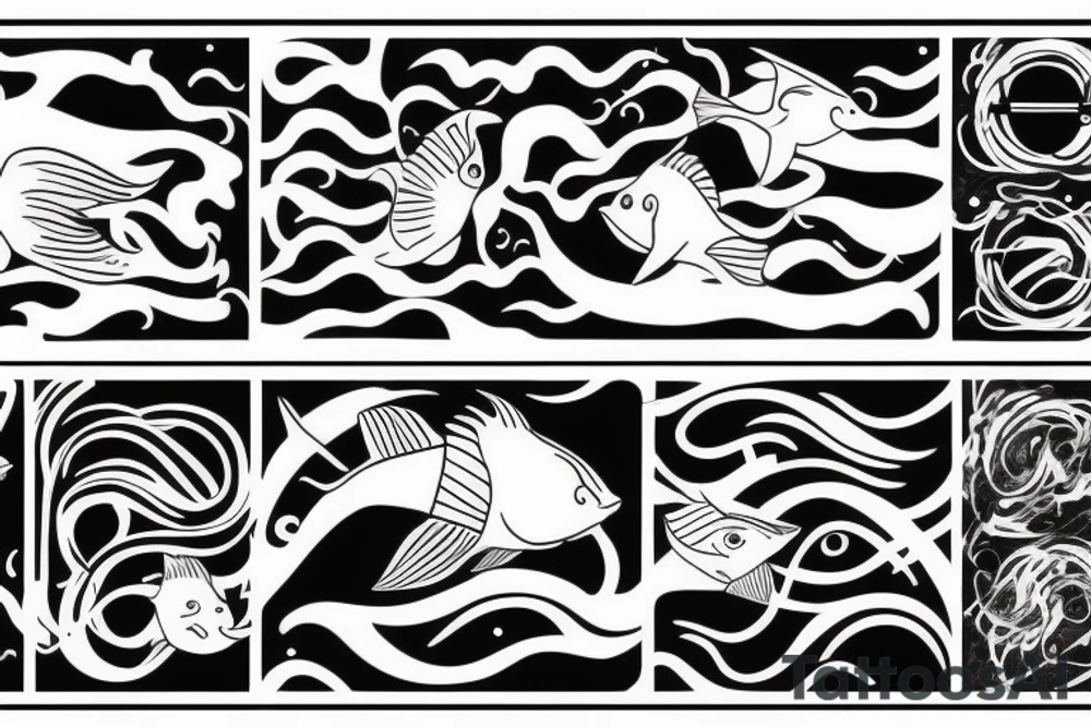 Man swimming tattoo idea