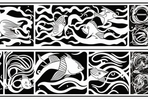 Man swimming tattoo idea