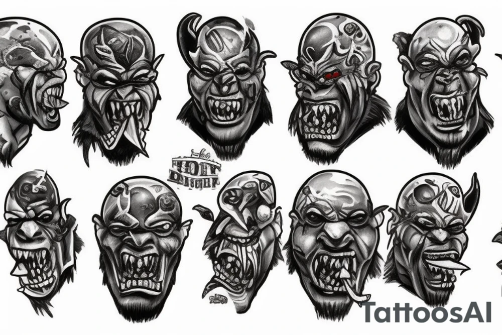 Blood bowl orc tattoo idea