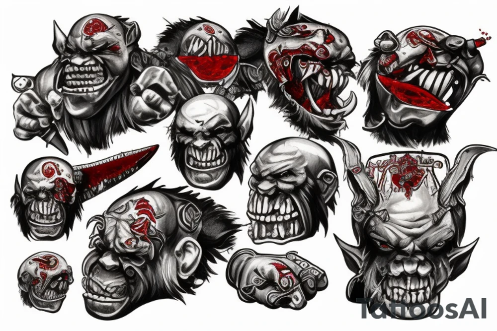 Blood bowl orc tattoo idea