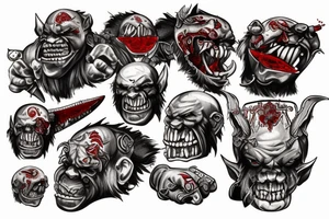 Blood bowl orc tattoo idea