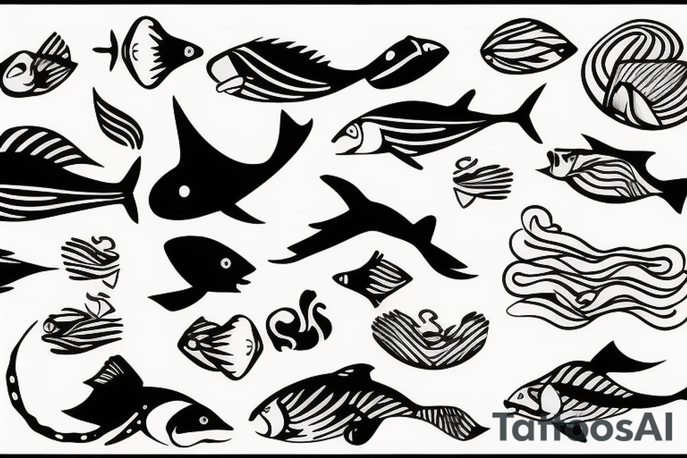 Man swimming tattoo idea