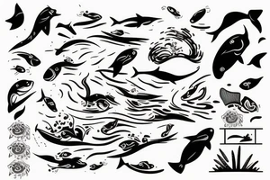 Man swimming tattoo idea