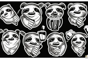 sloth drinking beer tattoo idea