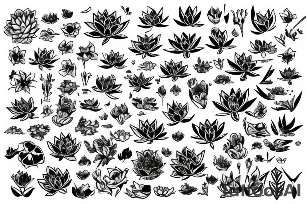 Lotus in Thailand style tattoo idea