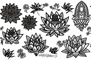 Lotus in Thailand style tattoo idea