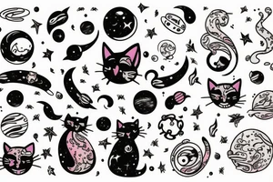 Cat in space tattoo idea