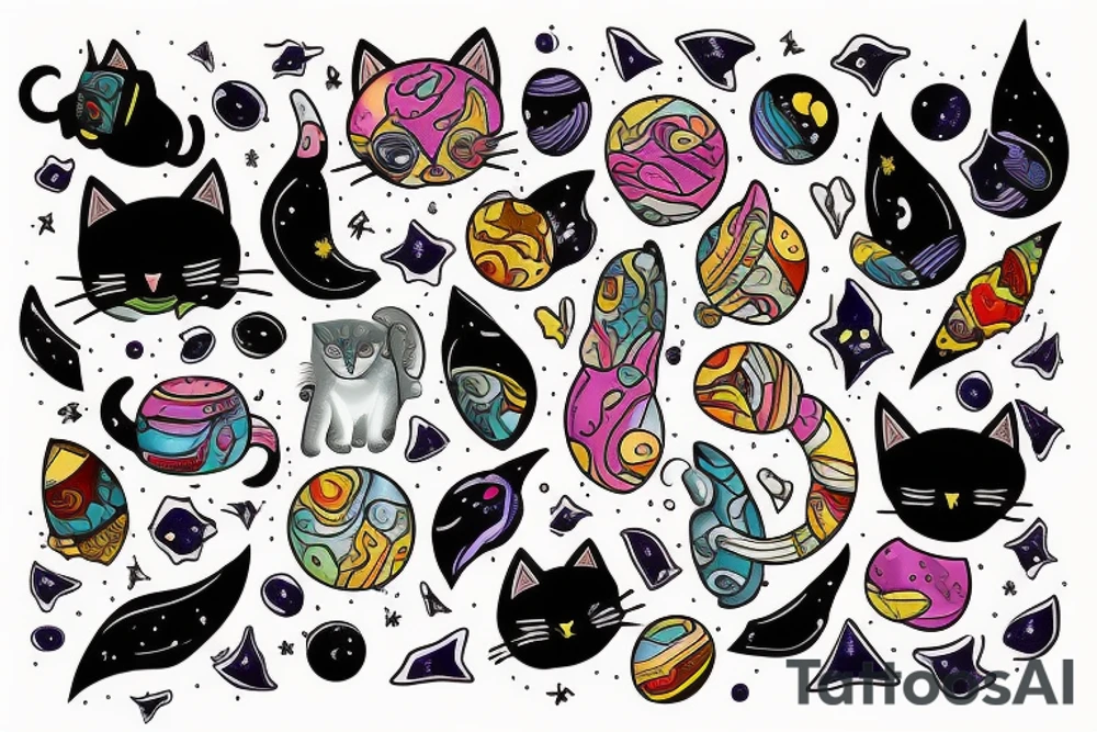Cat in space tattoo idea