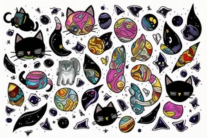 Cat in space tattoo idea