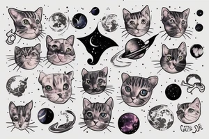 Cat in space tattoo idea