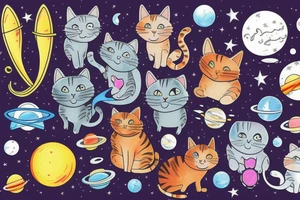 Cat in space tattoo idea