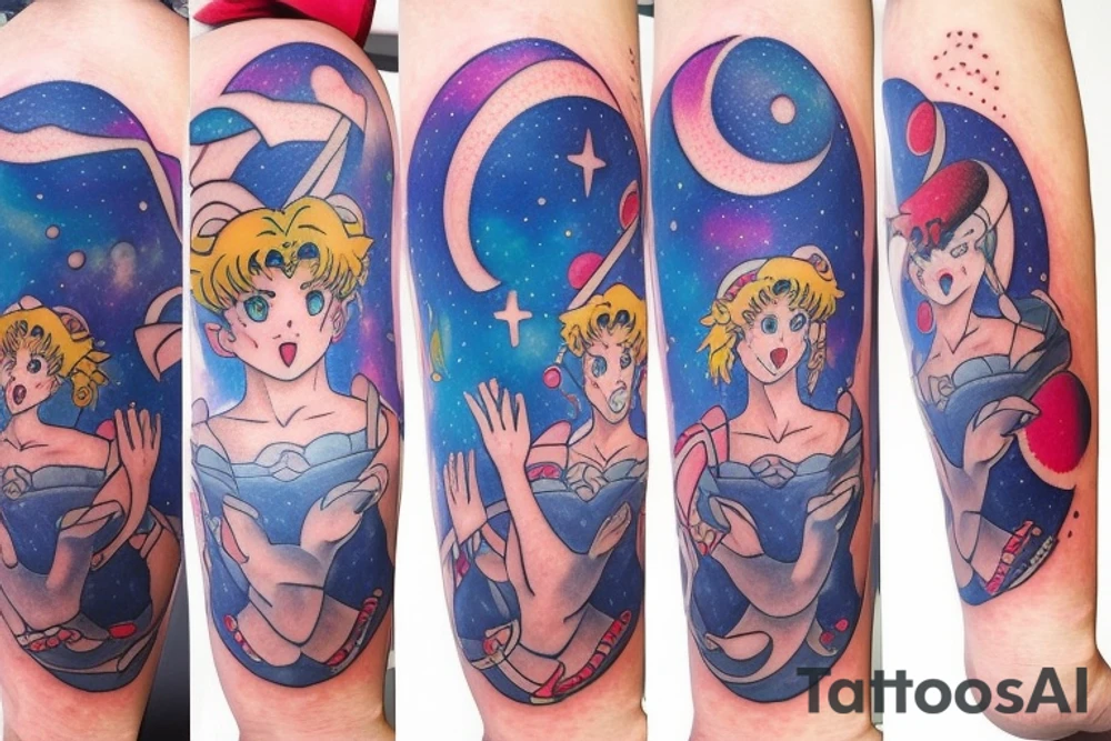 Sailor moon in space tattoo idea