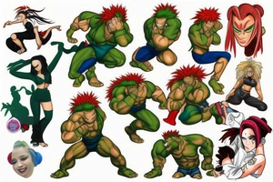 Blanka and cammy from Street fighter tattoo idea