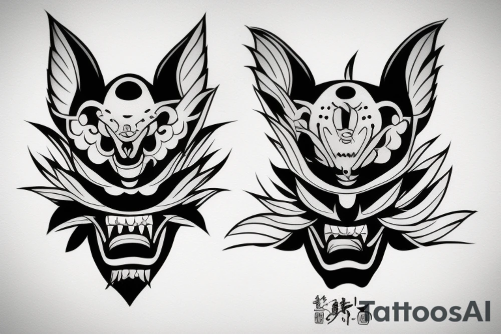 oni mask tattoo idea