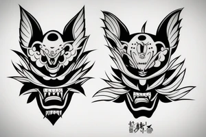 oni mask tattoo idea