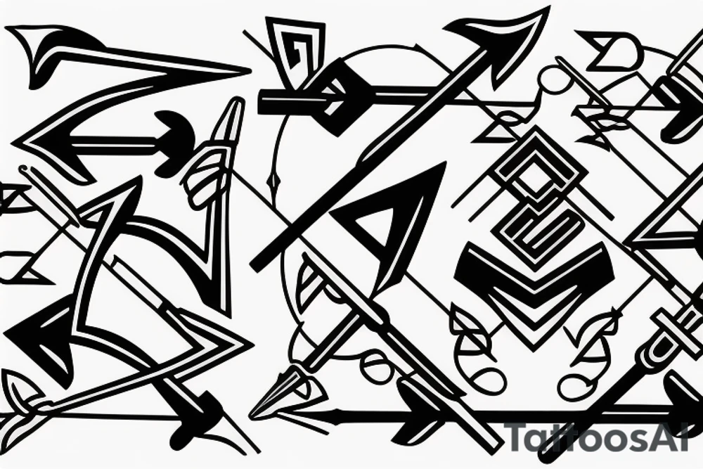 bow and arrows representing married life tattoo idea
