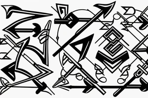 bow and arrows representing married life tattoo idea