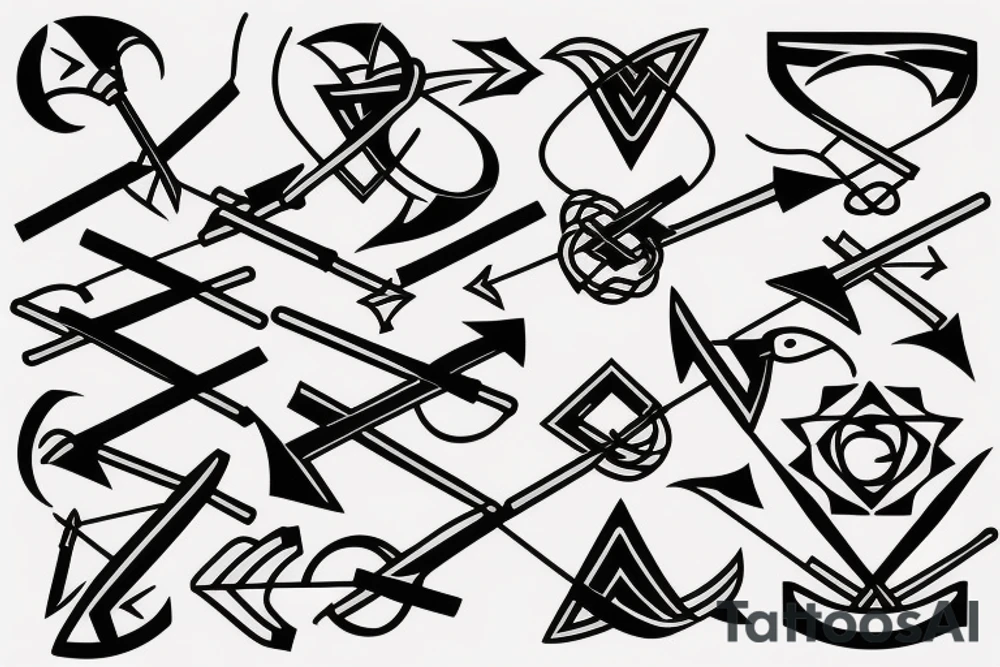 bow and arrows representing married life tattoo idea