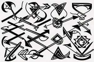 bow and arrows representing married life tattoo idea