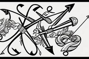 bow and arrows representing married life tattoo idea