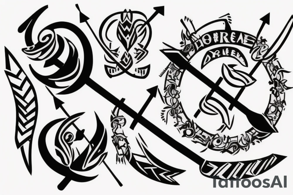 bow and arrows representing married life tattoo idea