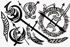 bow and arrows representing married life tattoo idea