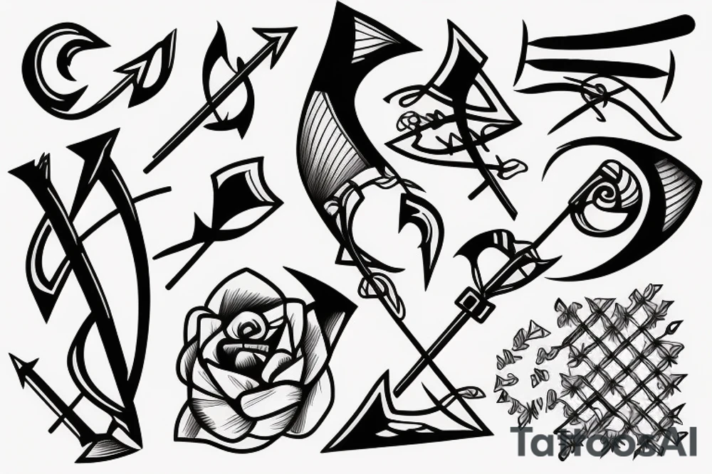 bow and arrows tattoo idea