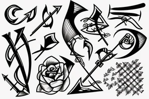 bow and arrows tattoo idea