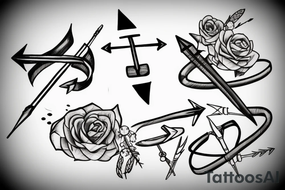 bow and arrows tattoo idea