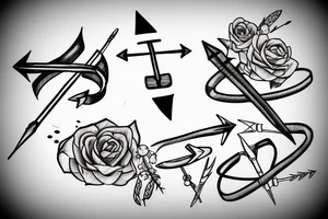 bow and arrows tattoo idea