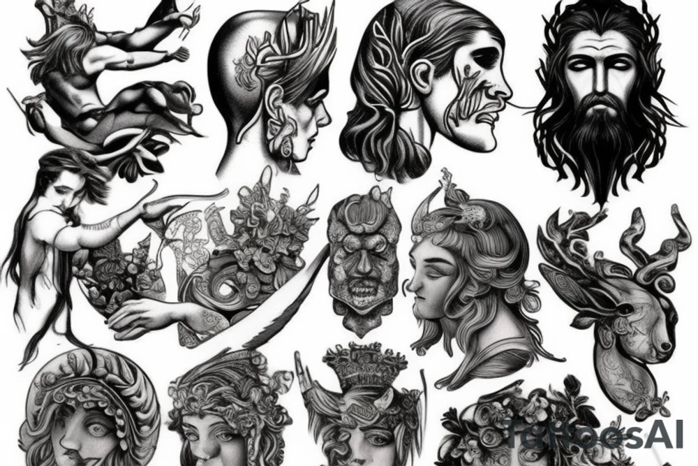 greek mythology god tattoo idea