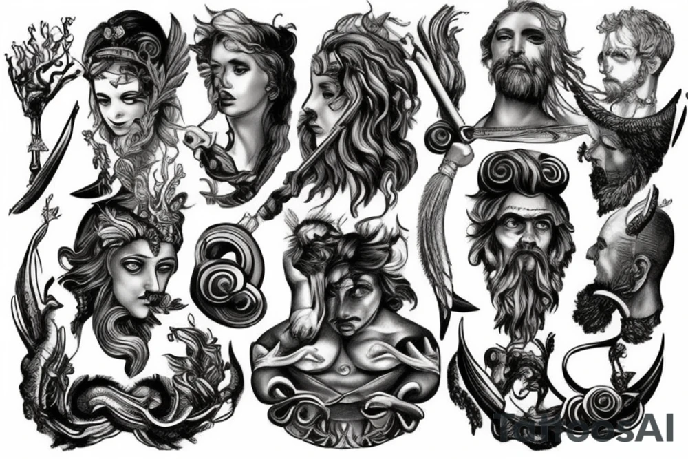 greek mythology god tattoo idea