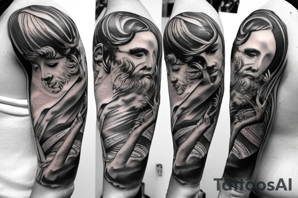 greek mythology god forearm tattoo idea