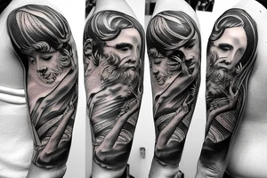 greek mythology god forearm tattoo idea