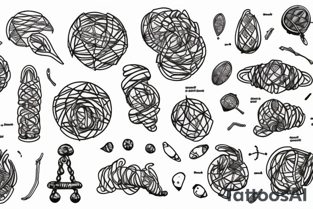 DNA molecule with an island vibe tattoo idea