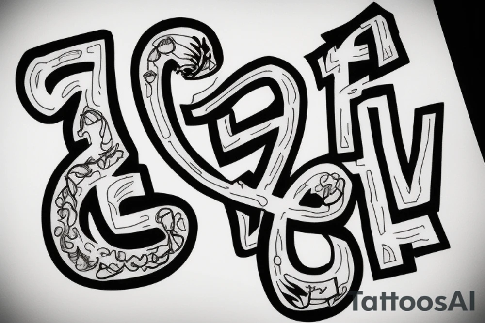 Number 3 with the words “set on dying man” tattoo idea