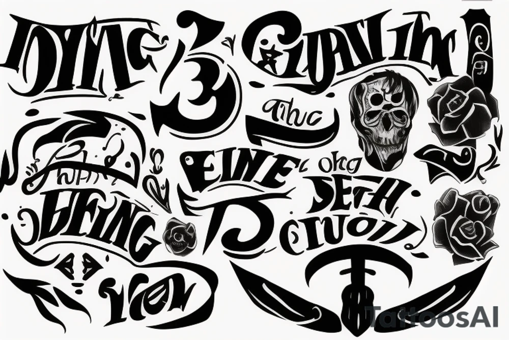 Number 3 with the words “set on dying man” tattoo idea