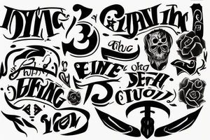 Number 3 with the words “set on dying man” tattoo idea