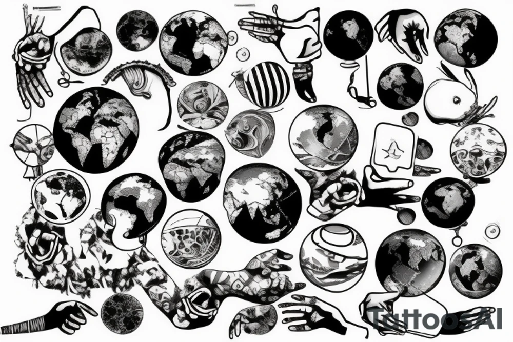 A Hand holding the world (globe) tattoo idea