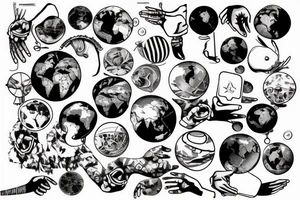 A Hand holding the world (globe) tattoo idea