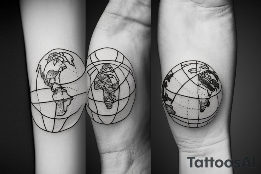 A Hand holding the world (globe) tattoo idea