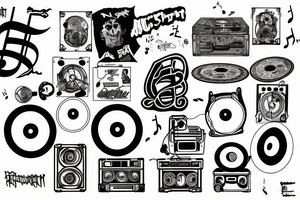 2000, Music, Speakers, Turntables, Grafitti tattoo idea