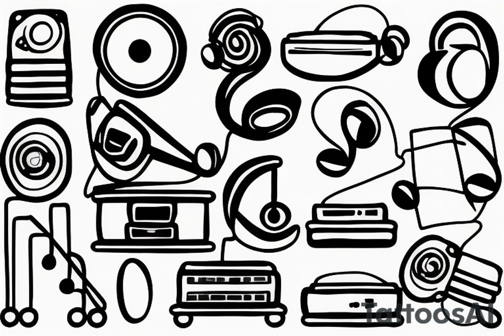 2000, Music, Speakers, Turntables, Grafitti tattoo idea